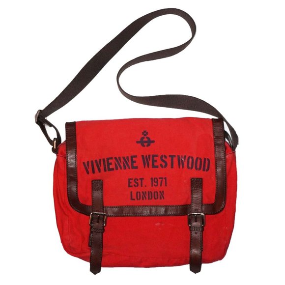 Vivienne Westwood Handbags - VIVIENNE WESTWOOD Logo Red Crossbody Messenger Bag